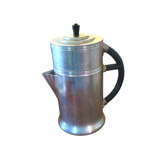 Vintage Wear-Ever Drip Coffee Pot No 956 Art Deco Bakelite Handles 6 Cup - Picture 1 of 7